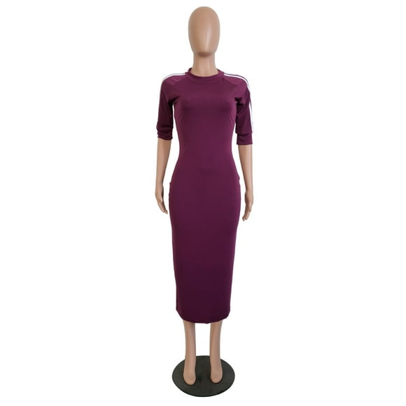 Robe Rayée Blanche pour Femmes Multicolore