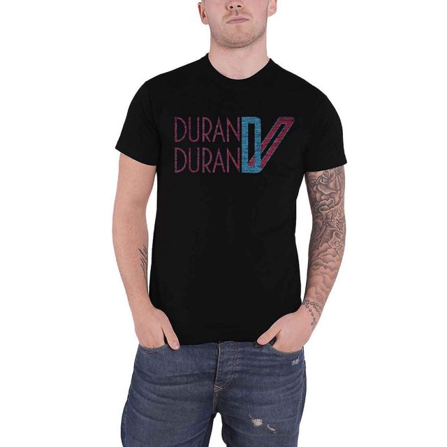 Duran Duran - Camiseta Logotipo Doble de Algodón para Adultos Unisex (Negro)