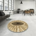thumbnail image 4 of Ahgly Company Machine Washable Indoor Round Transitional Yellow Area Rugs, 8' Round, 4 of 7