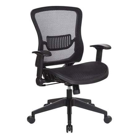 Scranton & Co Fabric Managers Chair with Padded Mesh Seat in Black
