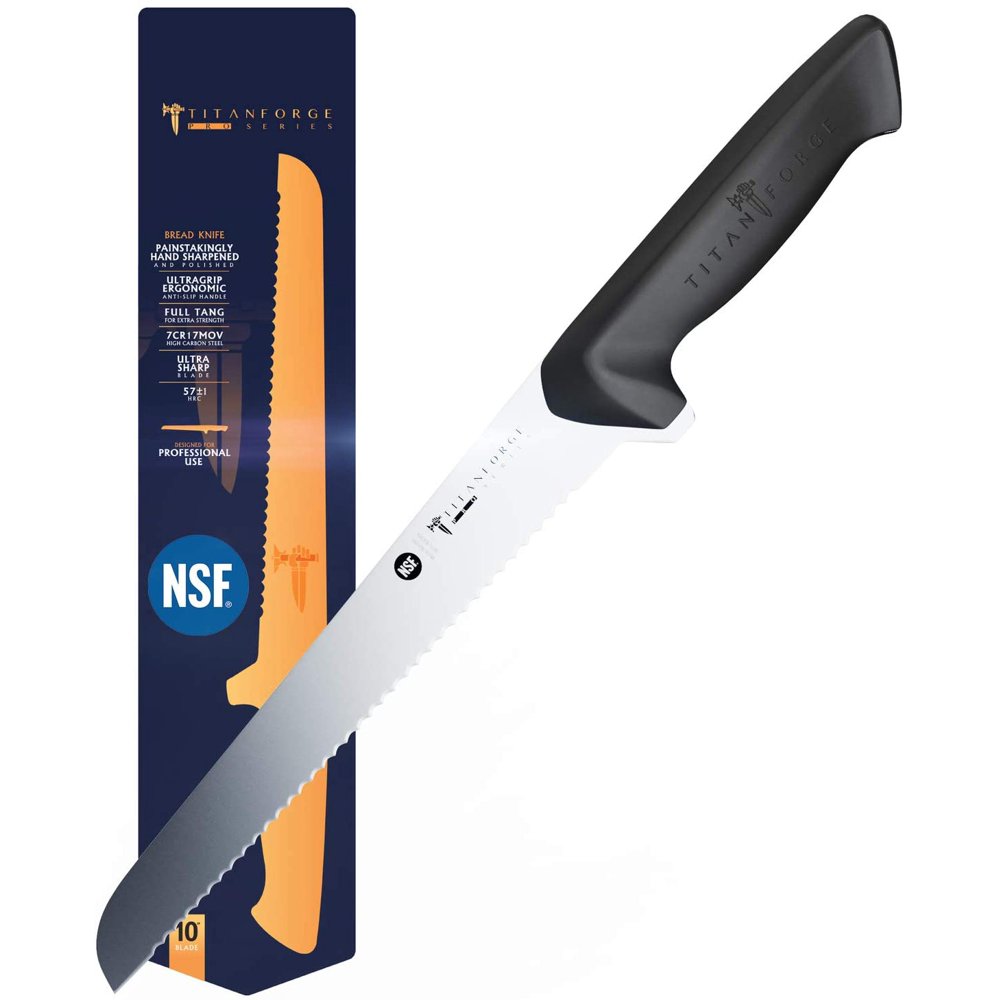TITAN Bread Knife 10" Pro Series Knives 7CR17MOV High