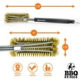 thumbnail image 5 of BBQ Butler Brass BBQ Grill Brush - Triple-Headed Cleaning Brush - Grill Brush, 5 of 6