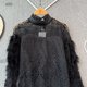 thumbnail image 5 of Camisa de empalme de encaje coreano para mujer, Top informal ajustado, camisa blanca y negra a la moda, primavera y otoño, 2024, 5 of 5