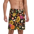 thumbnail image 2 of Gaeub Sunflowers Mushrooms Printed Men's Short Pajama Pants, Lightweight Lounge & Sleep Bottoms Keep You Cool - XX-Large, 2 of 9