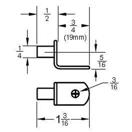 

(5 Pack) Shelf Supports - Brass Plated - (8 Pack)