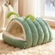 thumbnail image 1 of Cama Plegable Semi-Cerrada de Algodón para Gatos y Perros, Nido Suave para Mascotas Extraíble y Lavable, Casa de Dormir Cálida para Interiores, 35x35x23cm/45x40x26cm, Verde/Gris/Rosa, 1 of 6