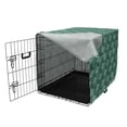 thumbnail image 3 of Tropical Dog Crate Cover, Pattern of Exotic Palm Leaves Hawaiian Jungle Elements, Easy to Use Pet Kennel Cover for Medium Large Dogs, 35" x 23" x 27", Seafoam Green, by Ambesonne, 3 of 6