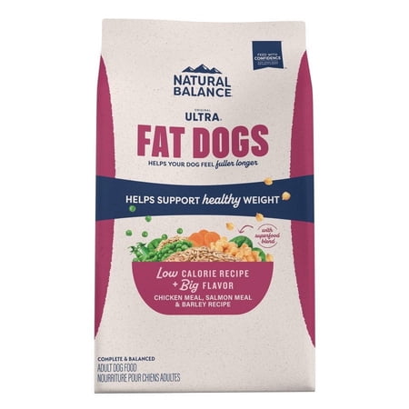 Natural Balance Pet Foods Original Ultra Fat Dogs Dry Dog Food Chicken Meal, Salmon Meal Barley 4lb