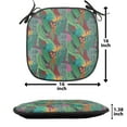 thumbnail image 5 of Leaves Chair Seating Cushion, Tropical Jungle Leaves and Branches Colorful Foliage Island Composition Wildlife, Soft Seat Pads for Office with Anti-slip Backing, 16"x16", Multicolor, by Ambesonne, 5 of 7