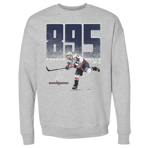 Men's 500 Level Alexander Ovechkin Heather Gray Washington Capitals NHL All-Time Leading Goal Scorer Bold Pullover