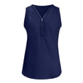 thumbnail image 4 of Ruimatai Women's Sleeveless Zip Tunic Blouse Summer Casual V-Neck Rollable Tank Top Lightweight Comfortable Stretchy T-Shirt, 4 of 7