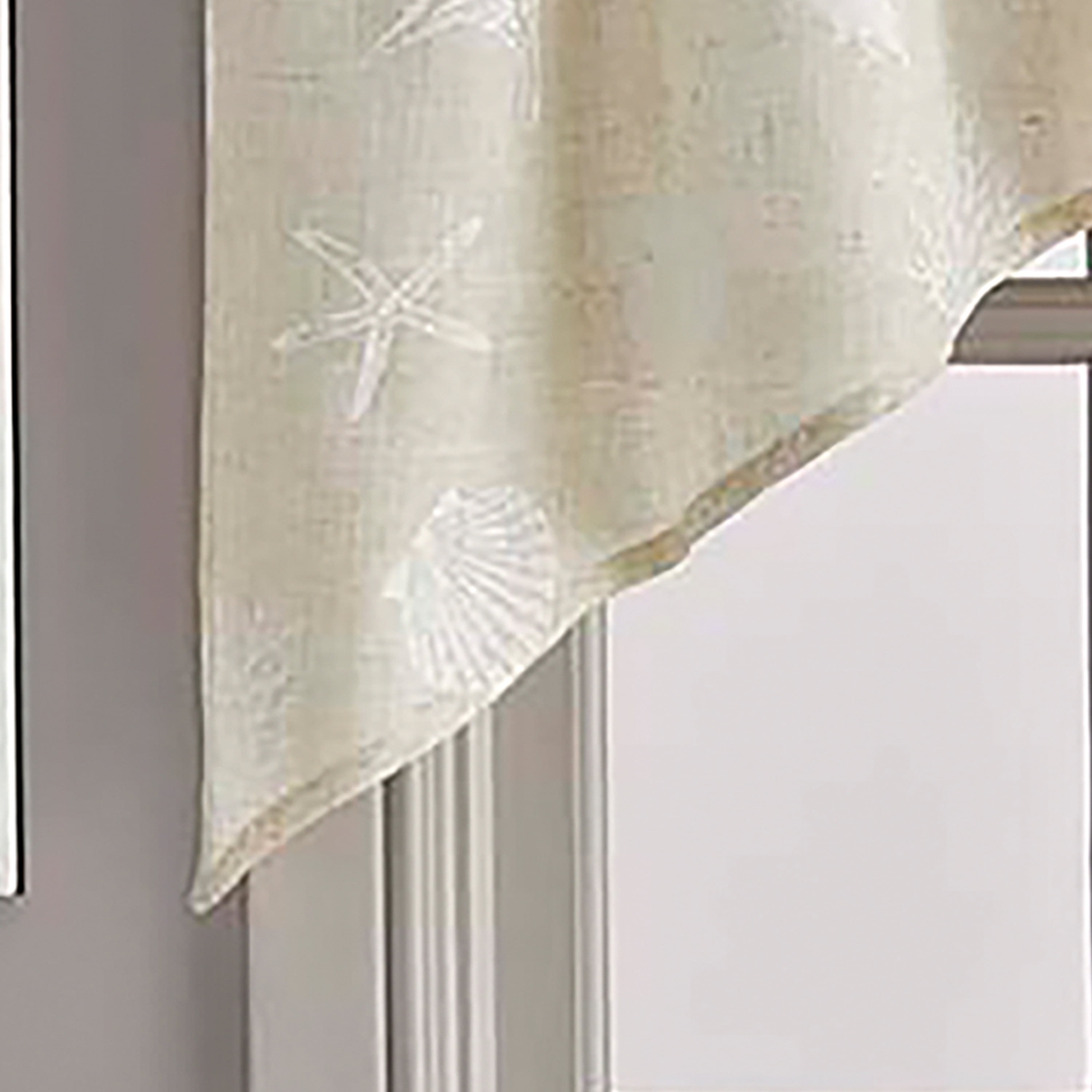 CHF Seashells Swag Curtain 54" x 30" Printed, Linen, Adult