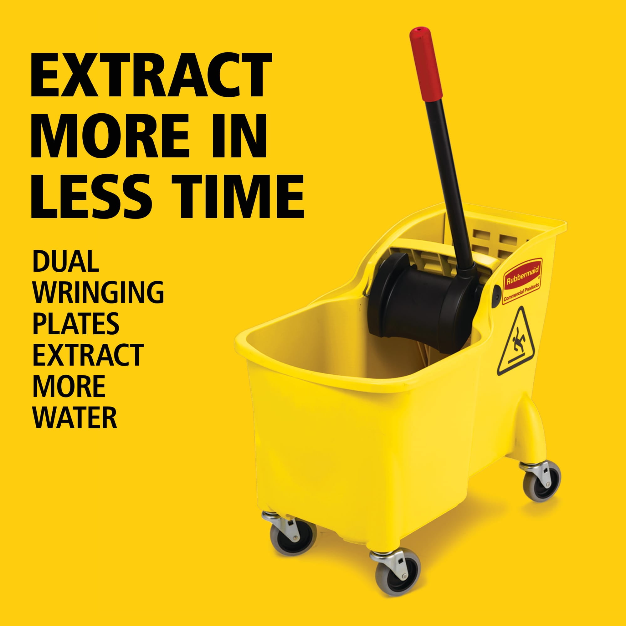 Rubbermaid Commercial Products Tandem 31-Quart Bucket and Wringer, Yellow