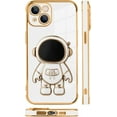 thumbnail image 4 of Compatible with iPhone 14 Case Astronaut Plating Electroplate Luxury Elegant Case Camera Protector Kickstand Shockproof Protective Corner Back Cover iPhone 14 Case -White, 4 of 10
