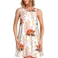 thumbnail image 1 of Vsdgher Robe d'Été Imprimée Renard Endormi Mignon pour Femmes Robe de Plage Décontractée Col en U Sans Manches Robe Débardeur Ample avec Poche, 1 of 7