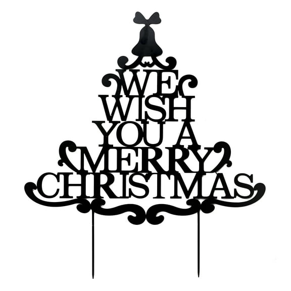 Merry Christmas Wishes Tree Metal Garden Stake