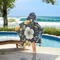 thumbnail image 3 of Yayeee Kids Hooded Towels Toddler Soft Absorbent Beach Bathing Wrap 50" x 23.5", Navy Floral Pattern, 3 of 5