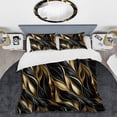 thumbnail image 2 of Designart "Black And Gold Glamour Extravaganza" Marble Bedding Covert Set - Glam Bed Set With 1 Sham, 2 of 5