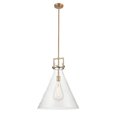 thumbnail image 4 of Innovations Lighting  Newton Cone - 1 Light 18" Stem Hung Pendant Brushed Brass/Plated Smoke, 4 of 5