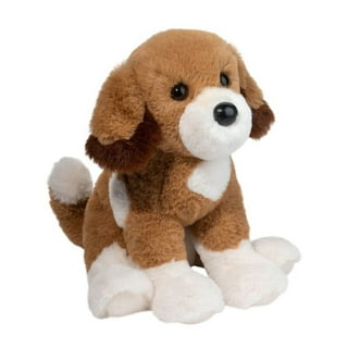LotFancy 21 inch Dog Stuffed Animal, Large Plush Dog, Dark Brown and White