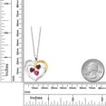 thumbnail image 2 of Gem Stone King Two Tone Red Garnet and Pink Created Sapphire Created Moissanite `Forever in My Heart` Engraved Pendant Necklace for Women (1.80 cttw, Heart Shape 5MM, 18 inch Chain), 2 of 3