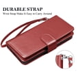 thumbnail image 4 of Tekcoo For Samsung Galaxy S26 Ultra Wallet Case with Credit Card Holder for Women Men, Flip PU Leather Wallet Phone Case, Detachable Magnetic Kickstand Cover with Wrist Strap, Red, 4 of 7