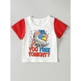 thumbnail image 4 of Bagilaanoe 4th of July Clothes for Toddler Baby Boys Short Sleeve Letter Print T-Shirt Tops + Shorts 6M 12M 18M 24M 3T 4T Kids Independence Day Outfits 2pcs Short Pants Set, 4 of 9