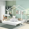 thumbnail image 2 of CLEARANCE! Extending House Bed, Wooden Daybed, White, 2 of 10