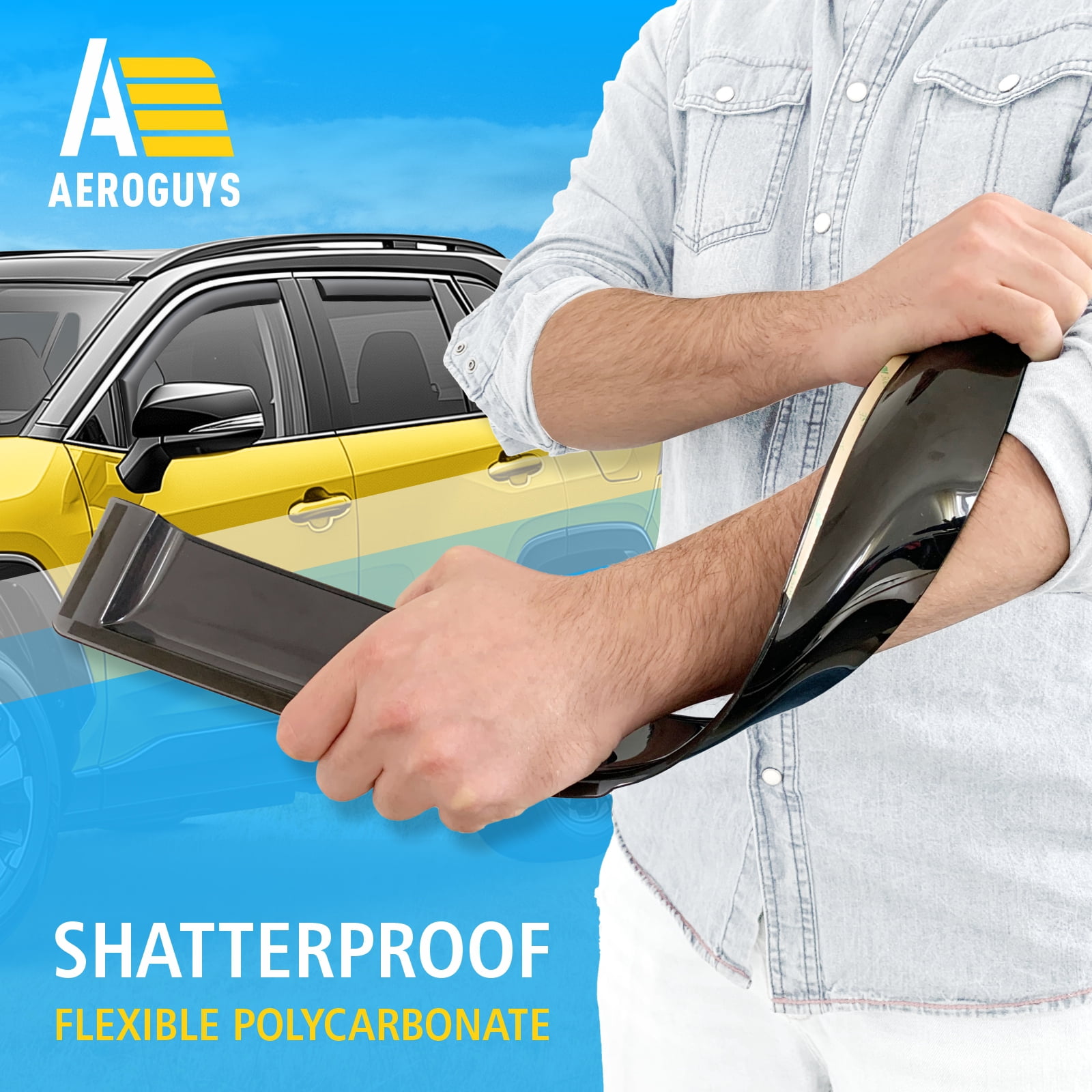 AEROGUYS In-Channel Window Deflectors Extra Durable Window Visors Rain Guards Fit for Toyota RAV4 2019-2025, Sun Visors, Wind Vent Visors, Window vent shades, Exterior Car Accessories - 4 pcs. AG0668
