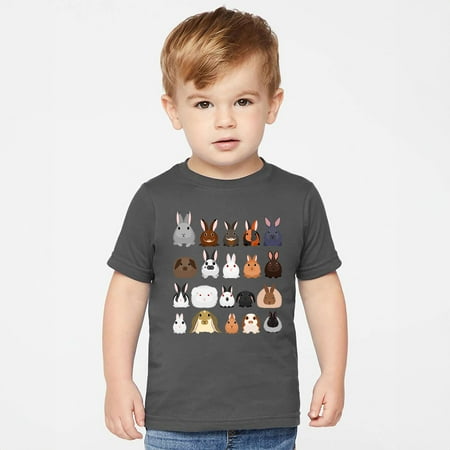 

Rabbit Lovers Kid s Tees Farm Animal Infant Bodysuits Illustration Breeds Youth-Youth S (6-8) Shirt / Charcoal