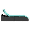 thumbnail image 5 of vidaXL Folding Sun Lounger with Cushion and Storage Black Poly Rattan, 5 of 5
