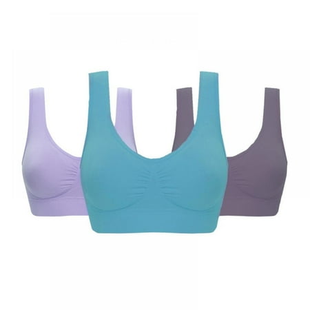 

Women s 3 Pack Seamless Comfortable Sports Bra with Removable Pads