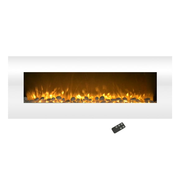 Northwest 50-inch Wall Mounted Electric Fireplace with Remote (White)