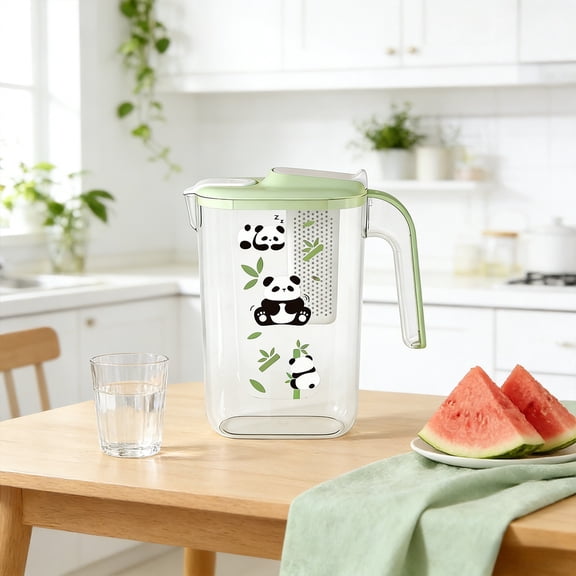 AuroraX Filtered Water Pitcher for Refrigerator with Spout 1/2 Gallon for Drinking Water Plastic Water Pitcher with Lid and A Handle Leakproof BPA Free Ice Tea Pitcher Green