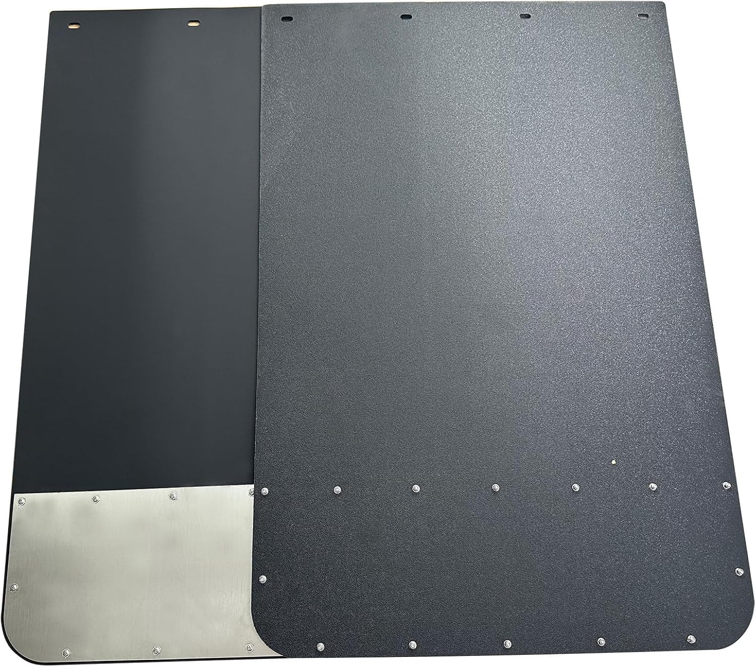 Pair Universal 24"x36" Mud Flaps w/Stainless Steel Plates & Weights for Semi-Truck Trailer Truck, Heavy Duty Splash Guard with Mud Flap Bottom Chrome for Peterbilt Kenworth Volvo (24in x 36in)