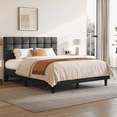 thumbnail image 7 of Yaheetech Queen Size Upholstered Platform Bed with Square Tufted Headboard, Dark Gray, 7 of 7