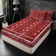 thumbnail image 2 of meiyoeat Red Paisley Print Zipper Twin Comforter Sets with Fitted Sheet and 2 Pillowcases For Girls,Classic Boho Floral Zipper Bedding Set For Adults,Reversible,4 Pieces, 2 of 7