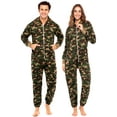 thumbnail image 4 of Notus Unisex Adult One Piece Pajama Hooded Zip Sleepwear Jumpsuit for Men and Women Camo Green L, 4 of 6
