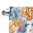 thumbnail image 2 of Valances for Windows Ocean Starfish Blue Coral Rod Pocket Short Curtain for Bathroom Living Room Bedroom Watercolor Underwater World 1 Panel 42x12in, 2 of 9