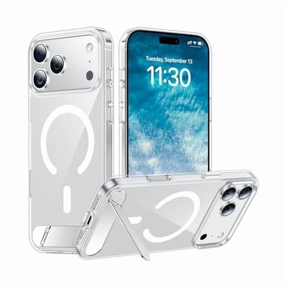 1997 Designed for iPhone 17 Pro Max Case, [Built-in Invisible Kickstand][Compatible with MagSafe][Military Grade Shockproof] Slim Thin Phone Case 6.9 inch (Clear)