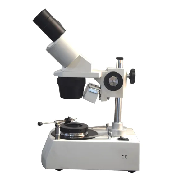 Radical Gemstone & Diamond Inspection Microscope w Darkfield, Gem Clamp, LED 20-80x Magnification