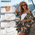 thumbnail image 6 of Xoenoiee Mushroom Dragonfly Daisy Print Women's 2 Piece Outfit Cover Up Half Sleeve Blouse Shorts Set Summer Beach Vacation Resort Wear Plus Size, L, 6 of 7