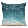 thumbnail image 2 of Turquoise Waves Throw Pillow Covers, Soft Pillowcases with Invisible Zipper, Simple Ombre Abstract Sea Waves Art Decorative Square Pillow Cushion Covers for Living Room Couch Sofa Bed 18x18 Inches, 2 of 8