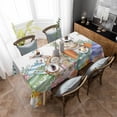 thumbnail image 4 of Spring Easter Rectangle Tablecloth, Rabbits Eggs Botanical Floral Leaf Butterfly Waterproof & StainResistant Tablecloth, Washable Oil-proof Table Cover for Dining/Party/Wedding/Buffet 52x70 In, 4 of 9