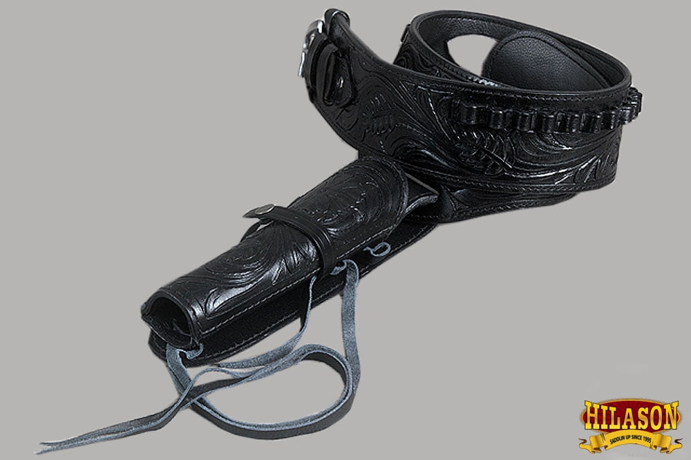 38 In Hilason Western Right Hand Gun Holster Rig 44/45 Cal Leather Cowboy