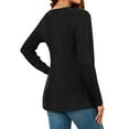 thumbnail image 5 of TEMOFON Womens Tops Fall Casual Button Crew Neck Henley Shirts Long Sleeve Tunic Tops Womens Soft Lightweight Sweaters M, 5 of 9