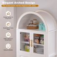 thumbnail image 3 of 71'' Tall Arched Pantry Storage Cabinet, Legahome Kitchen Pantry with 1 Drawer & 9 Shelves & 4 Doors & Adjustable Shelves, Kitchen Pantry Storage Cabinet for Dining Living Room, White, 3 of 11