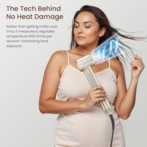 5 in 1 High-Speed Hot Air Styler, Professional Frizz-Free Blow Dryer Brush, Fast Drying Hair Dryer, No Heat Damage - Champagne
