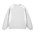 thumbnail image 2 of pstuiky manga larga de hombre, Blusa/camiseta informal y moderna de color liso con cuello redondo y lazo en los hombros para hombre Tops casuales para hombres xxxl, 2 of 4