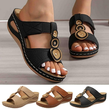 

Cethrio Women s Platform Footbed Sandals- Wide Width on Clearance Beach Slides Sandal Footbed Platform Comfy Soles Comfy Soles Black Dressy Sandals/ Slides Size 9
